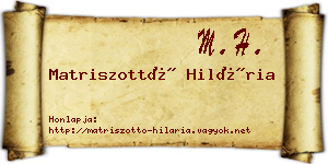 Matriszottó Hilária névjegykártya
